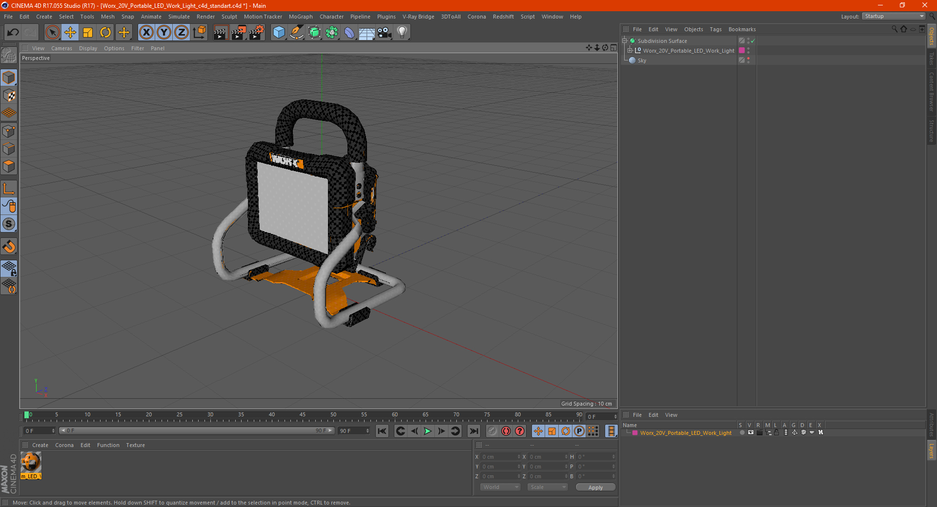 Worx 20V Portable LED Work Light 3D