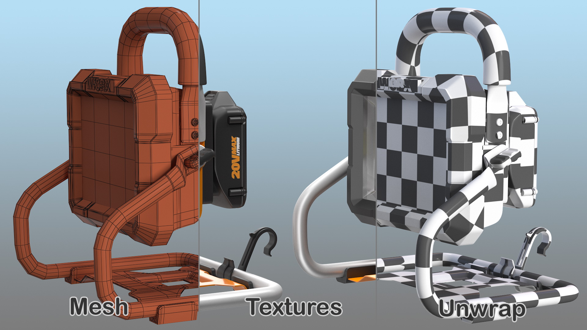 Worx 20V Portable LED Work Light 3D