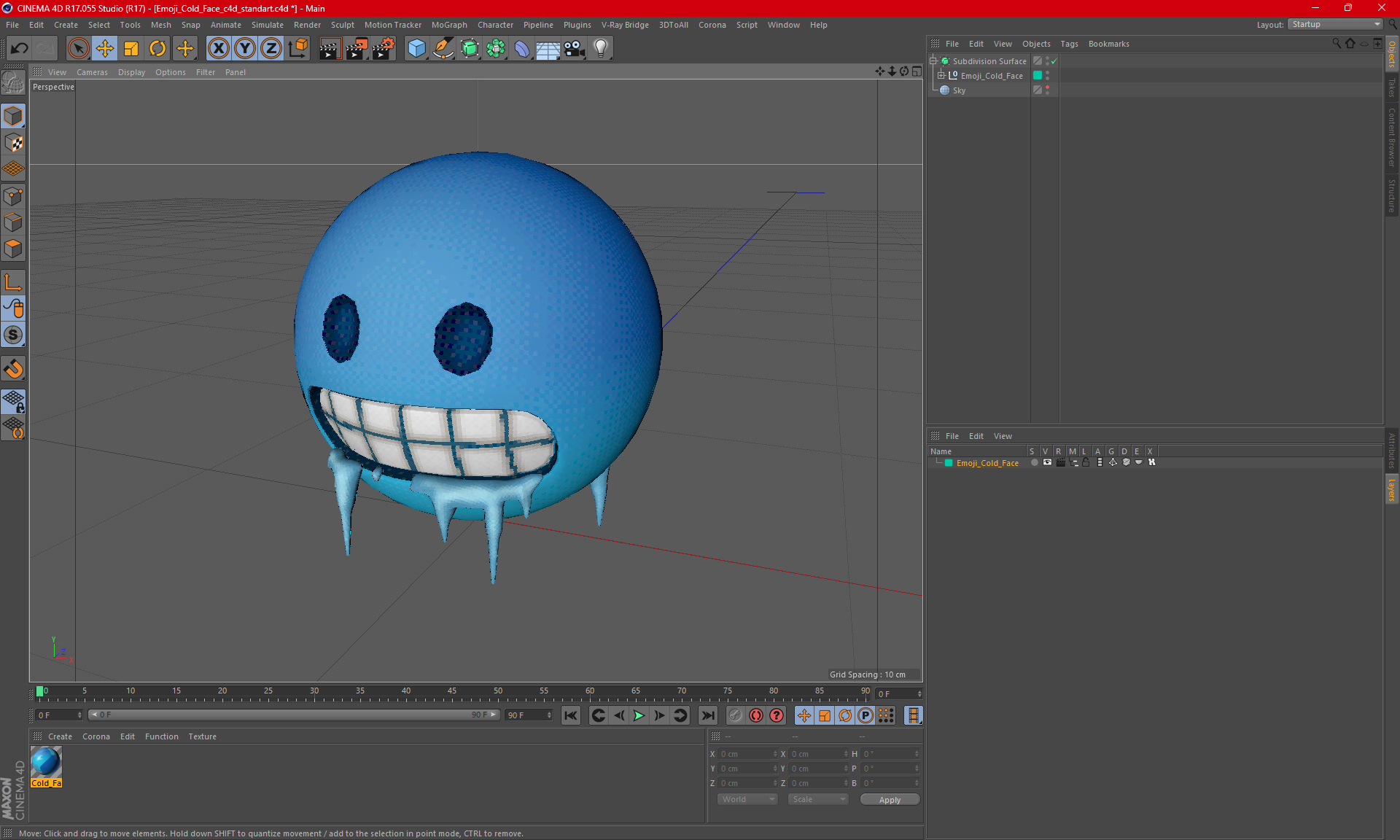 3D model Emoji Cold Face