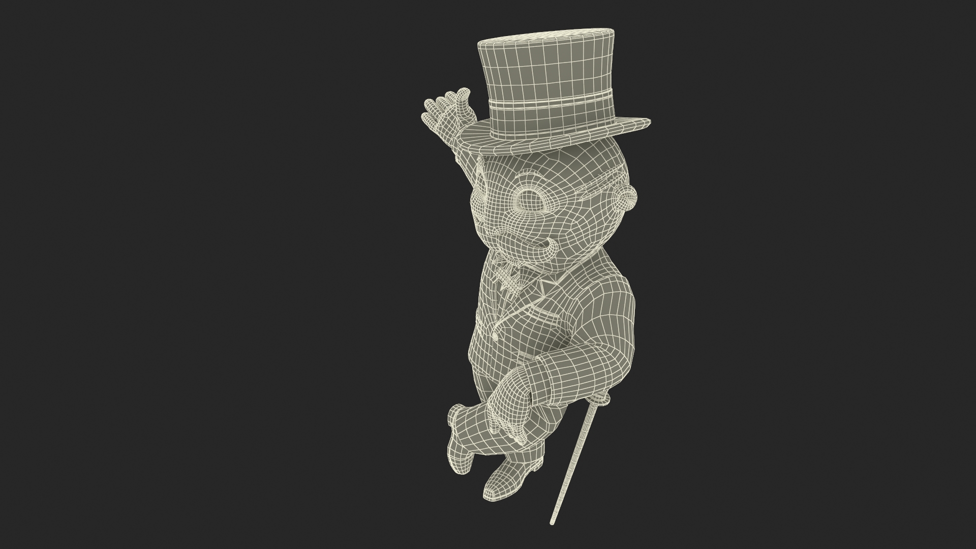 Mr Monopoly Character Welcome Pose 3D model
