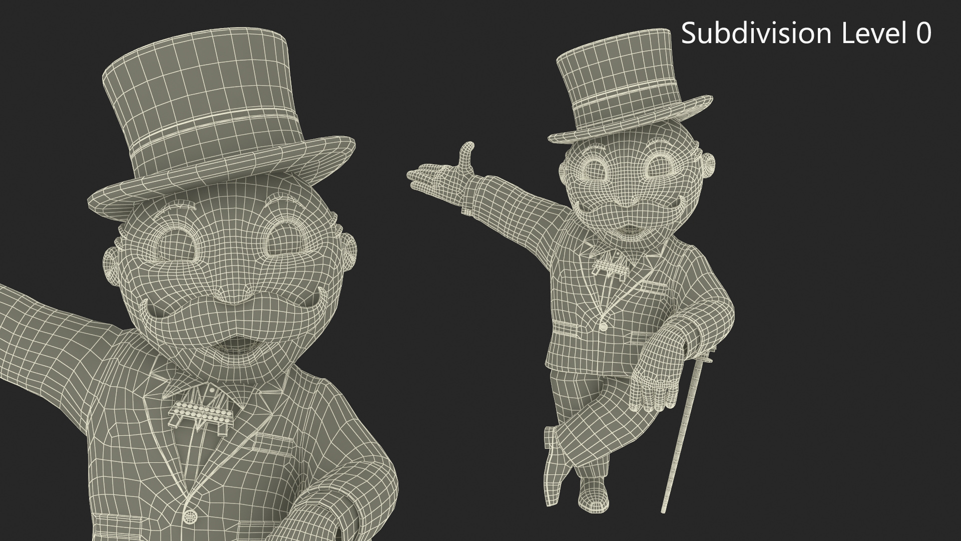 Mr Monopoly Character Welcome Pose 3D model