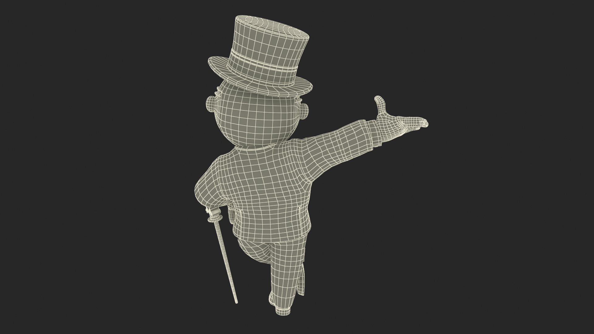 Mr Monopoly Character Welcome Pose 3D model