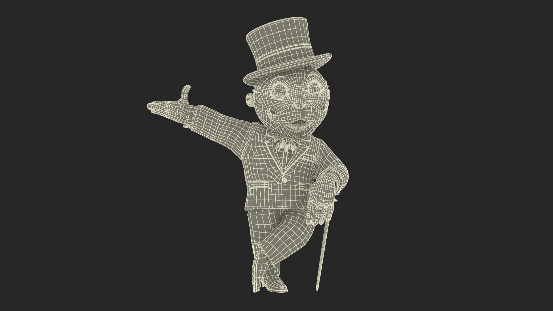 Mr Monopoly Character Welcome Pose 3D model