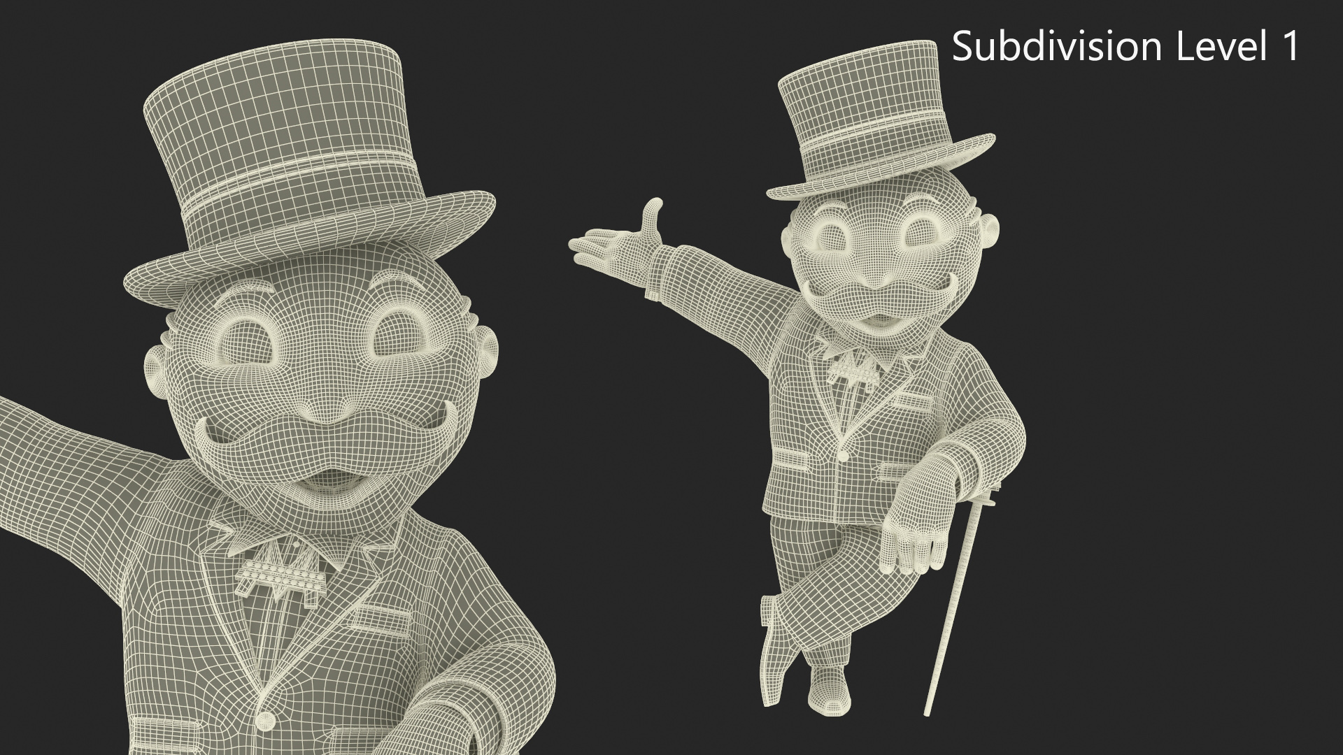 Mr Monopoly Character Welcome Pose 3D model