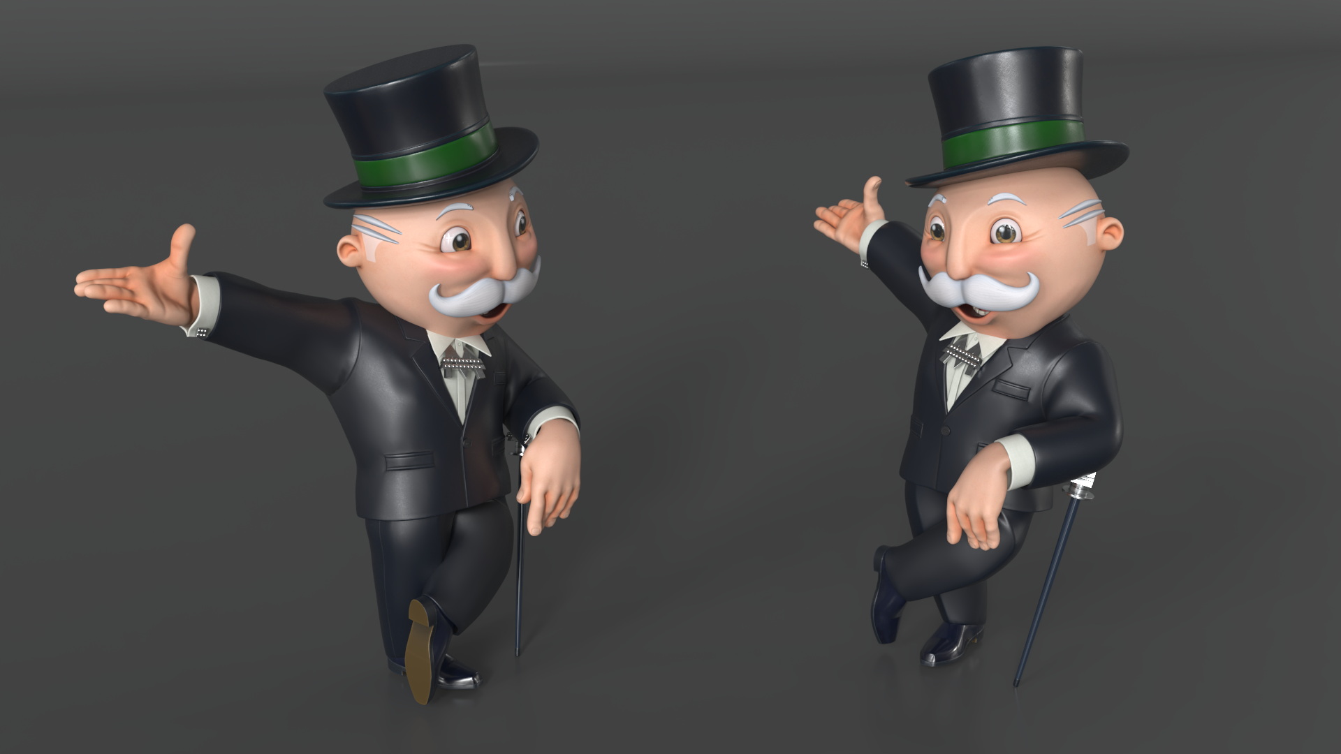 Mr Monopoly Character Welcome Pose 3D model