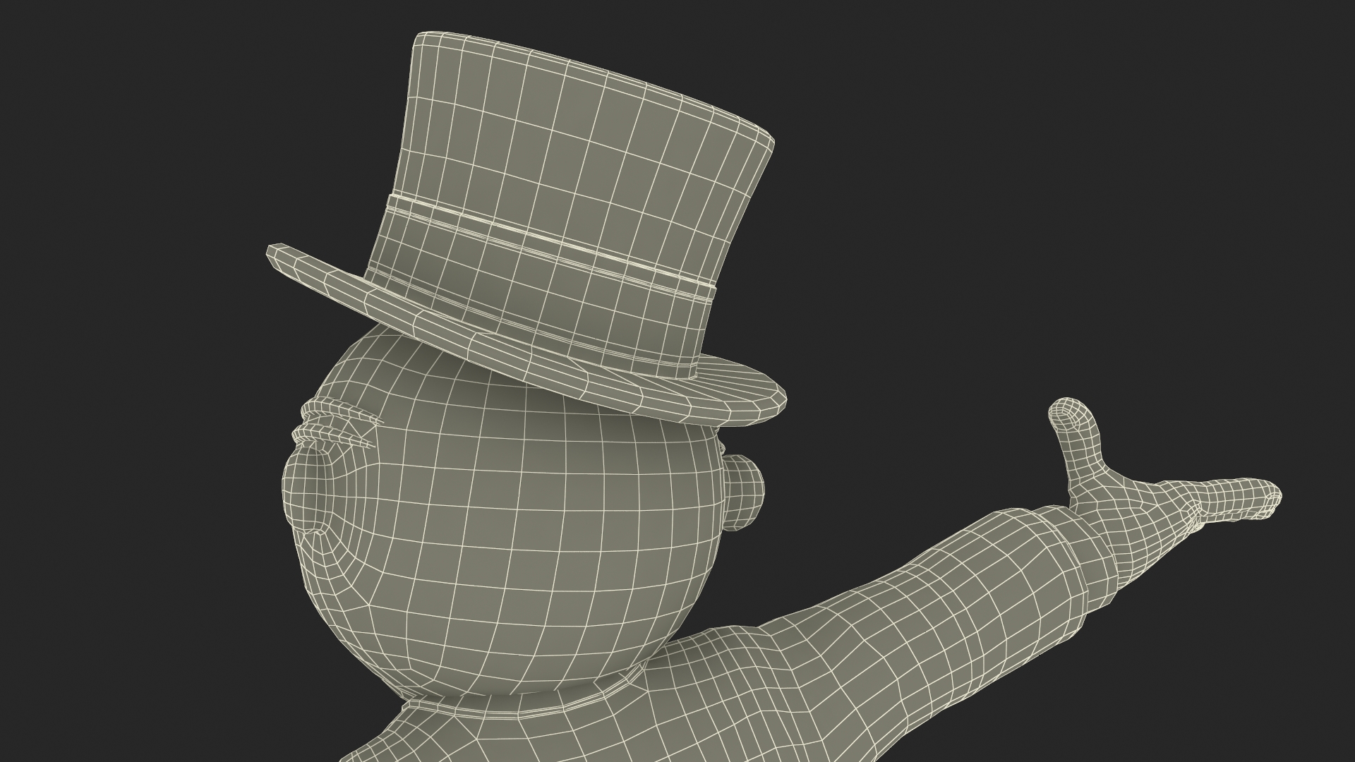 Mr Monopoly Character Welcome Pose 3D model