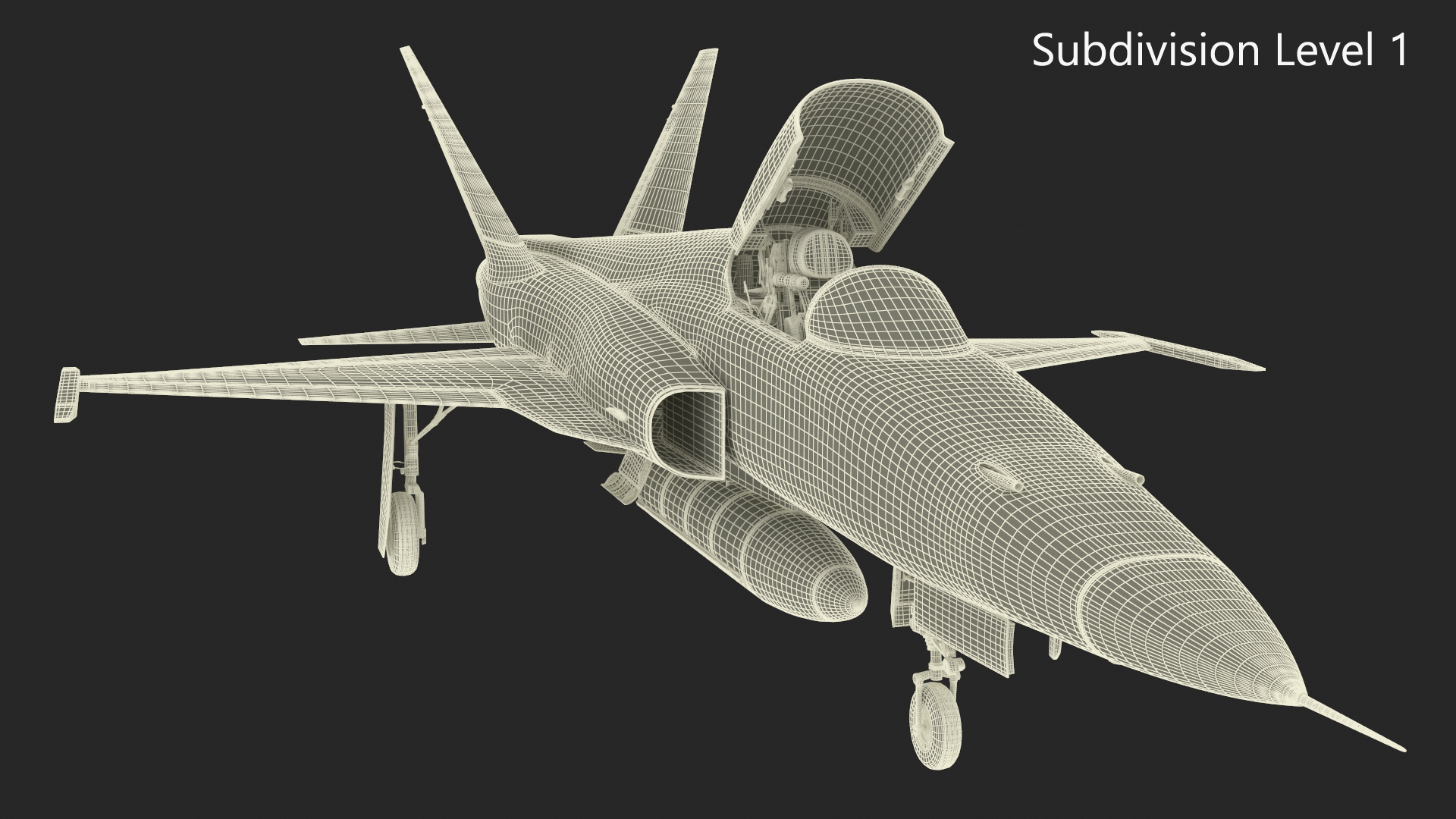 3D Sand Camouflaged Military Fighter Jet Rigged for Maya model