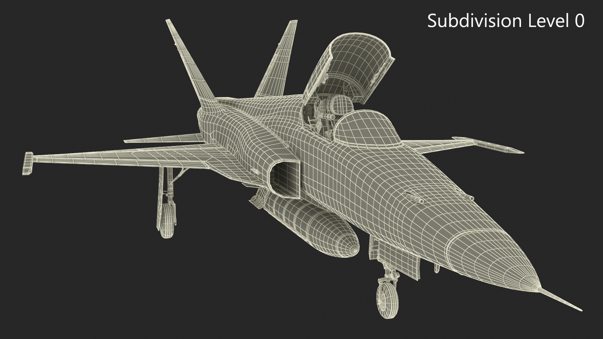 3D Sand Camouflaged Military Fighter Jet Rigged for Maya model