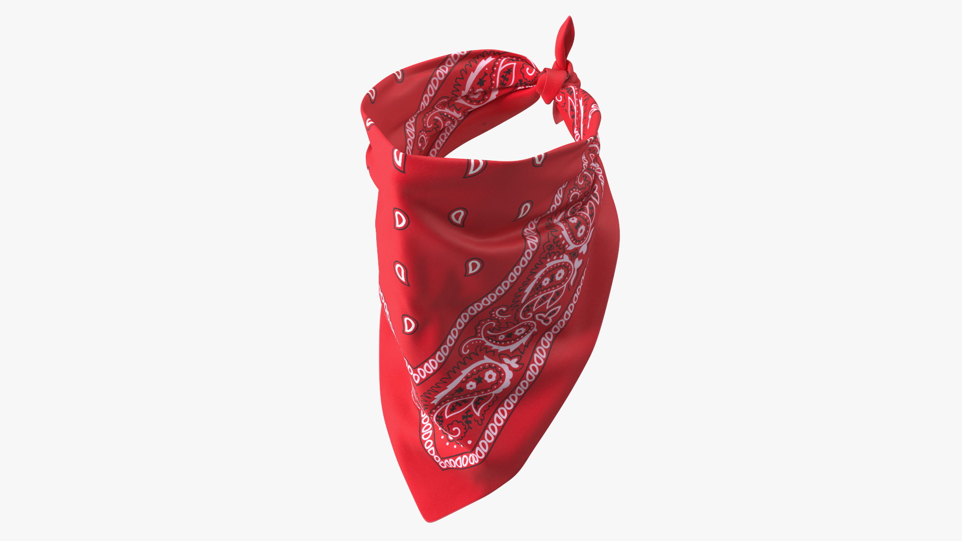 Bandana Paisley Pattern Red 3D