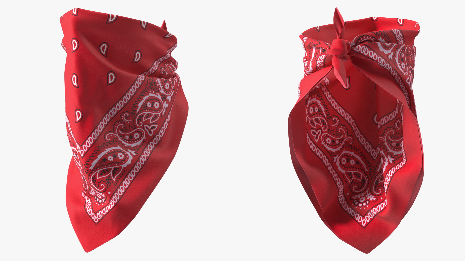 Bandana Paisley Pattern Red 3D