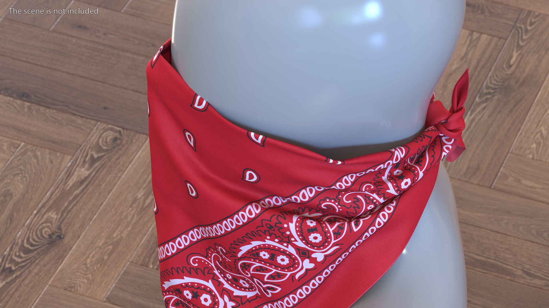 Bandana Paisley Pattern Red 3D