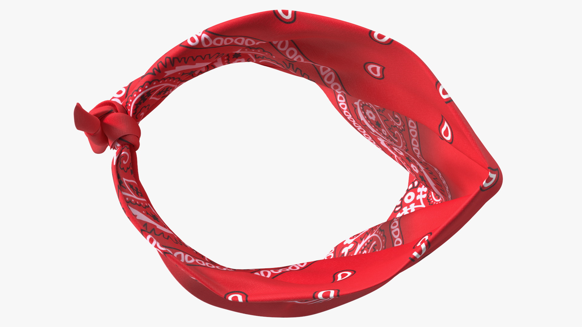 Bandana Paisley Pattern Red 3D