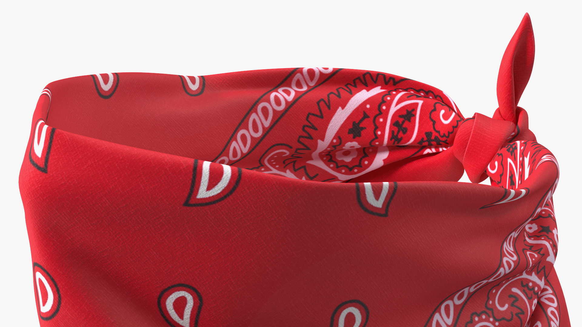 Bandana Paisley Pattern Red 3D