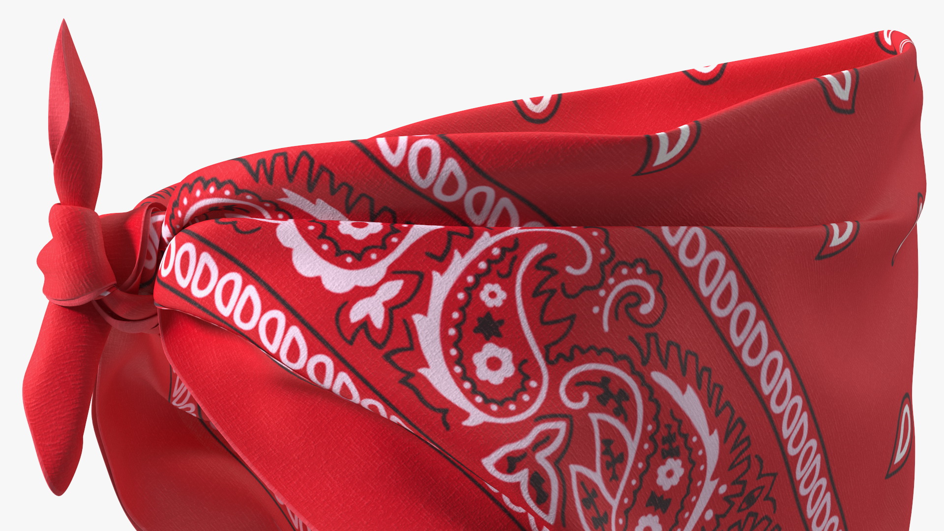 Bandana Paisley Pattern Red 3D
