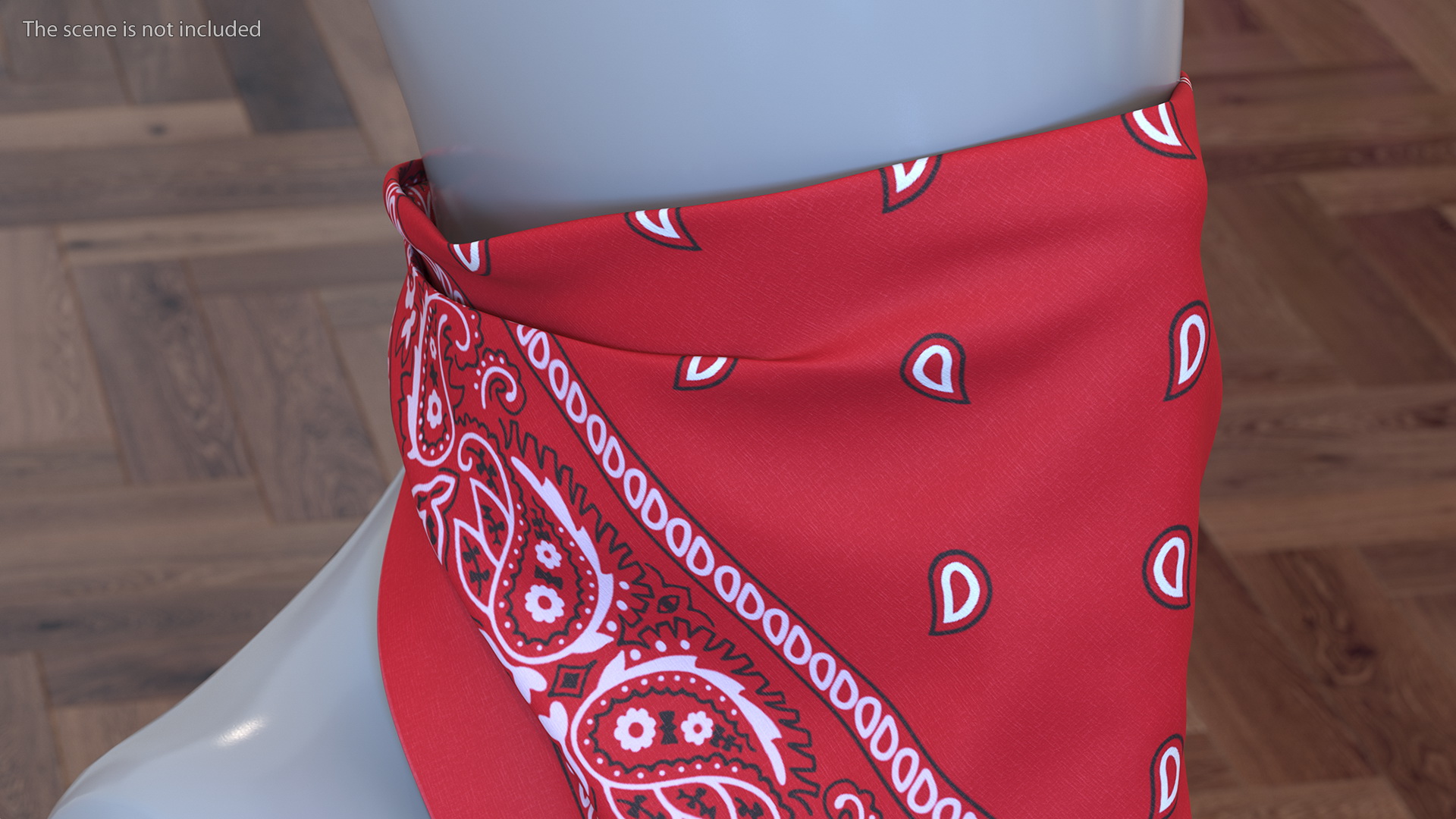 Bandana Paisley Pattern Red 3D