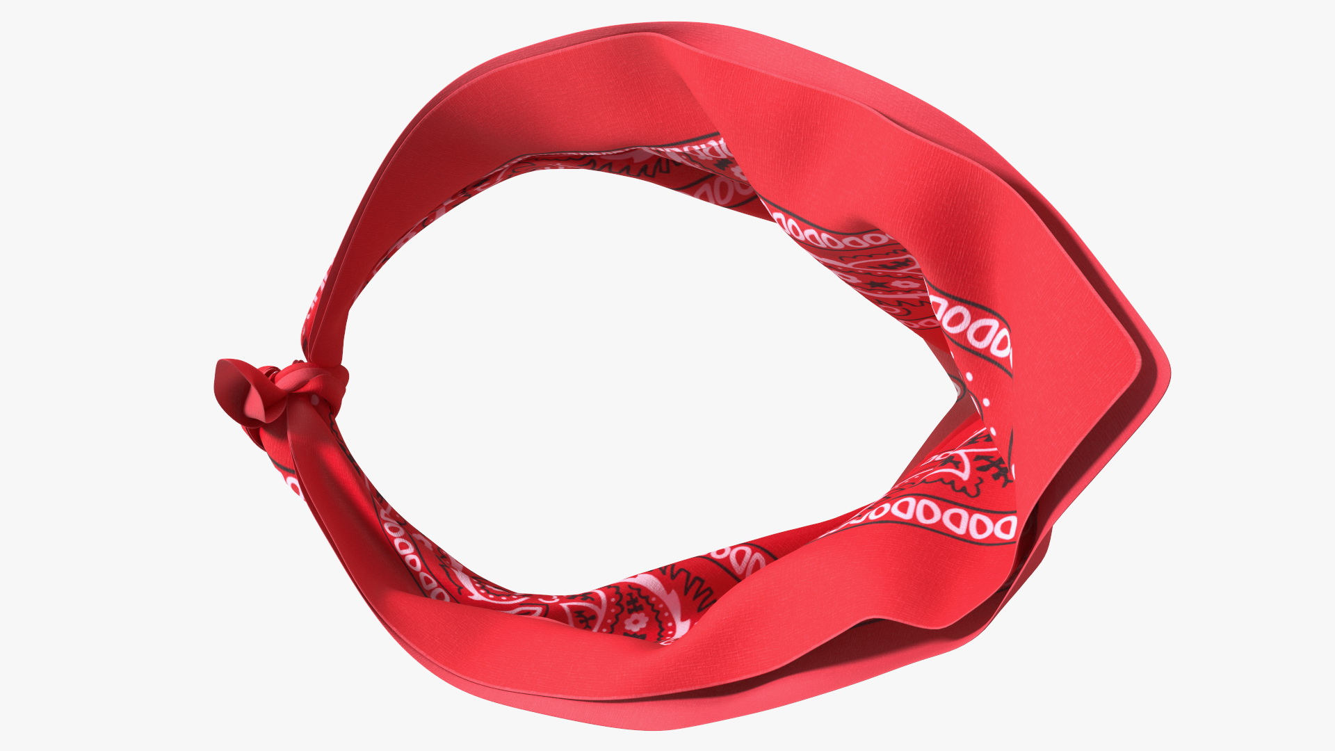 Bandana Paisley Pattern Red 3D