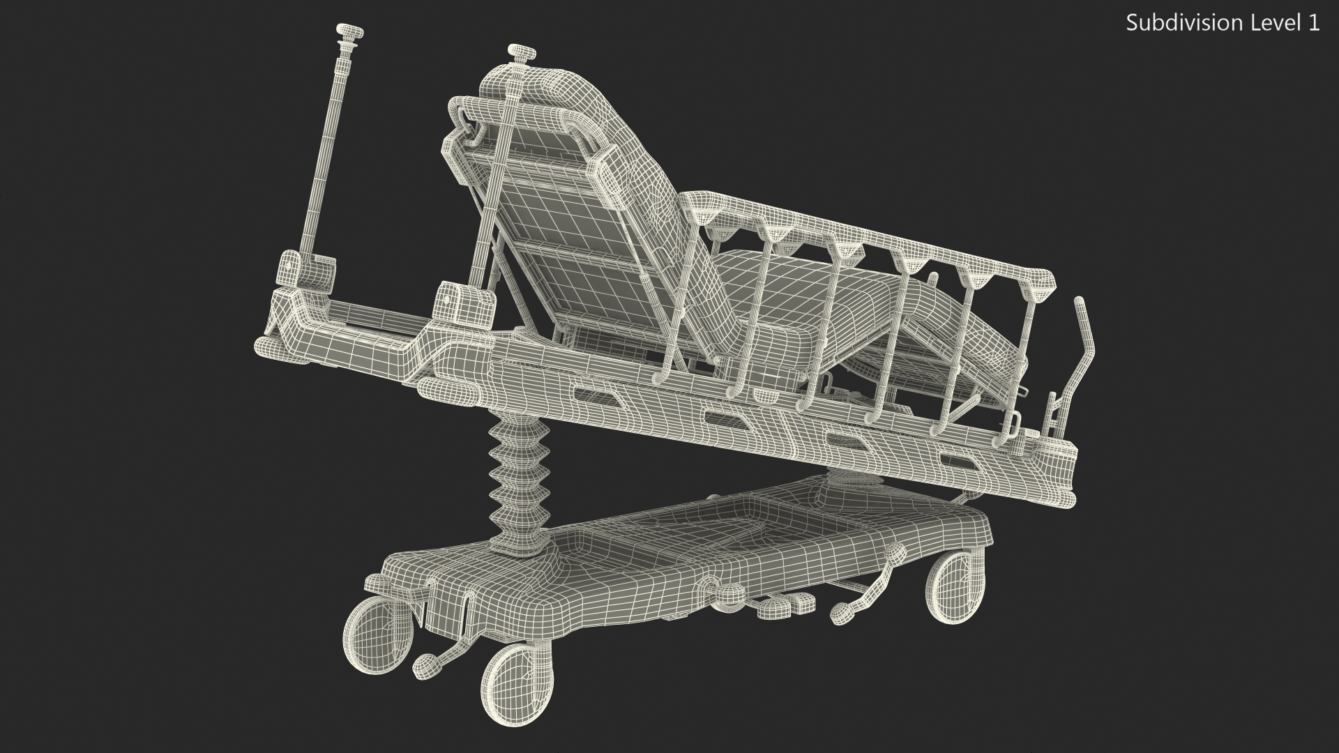 Emergency Stretcher Trolley 3D