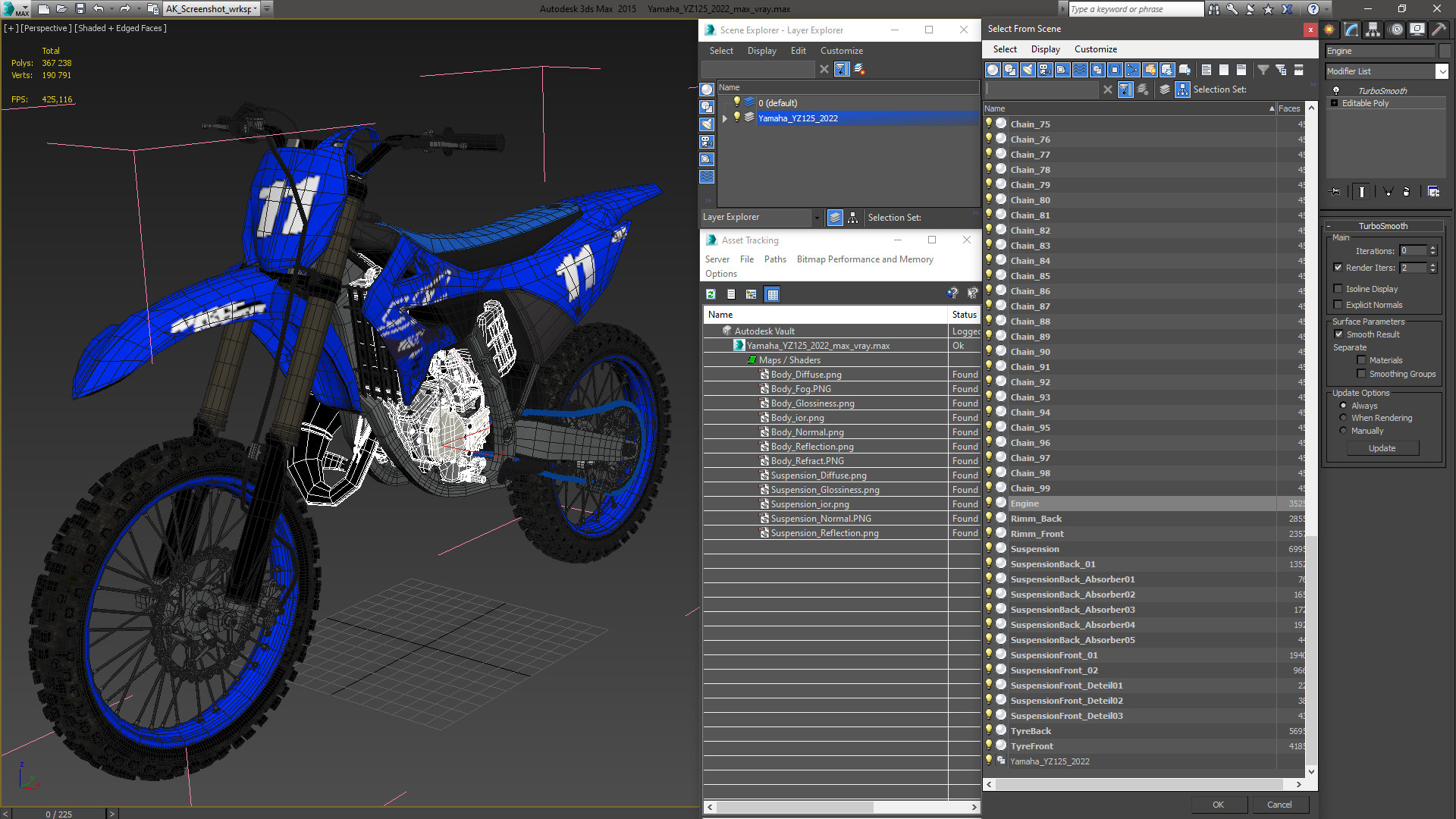 Yamaha YZ125 2022 3D