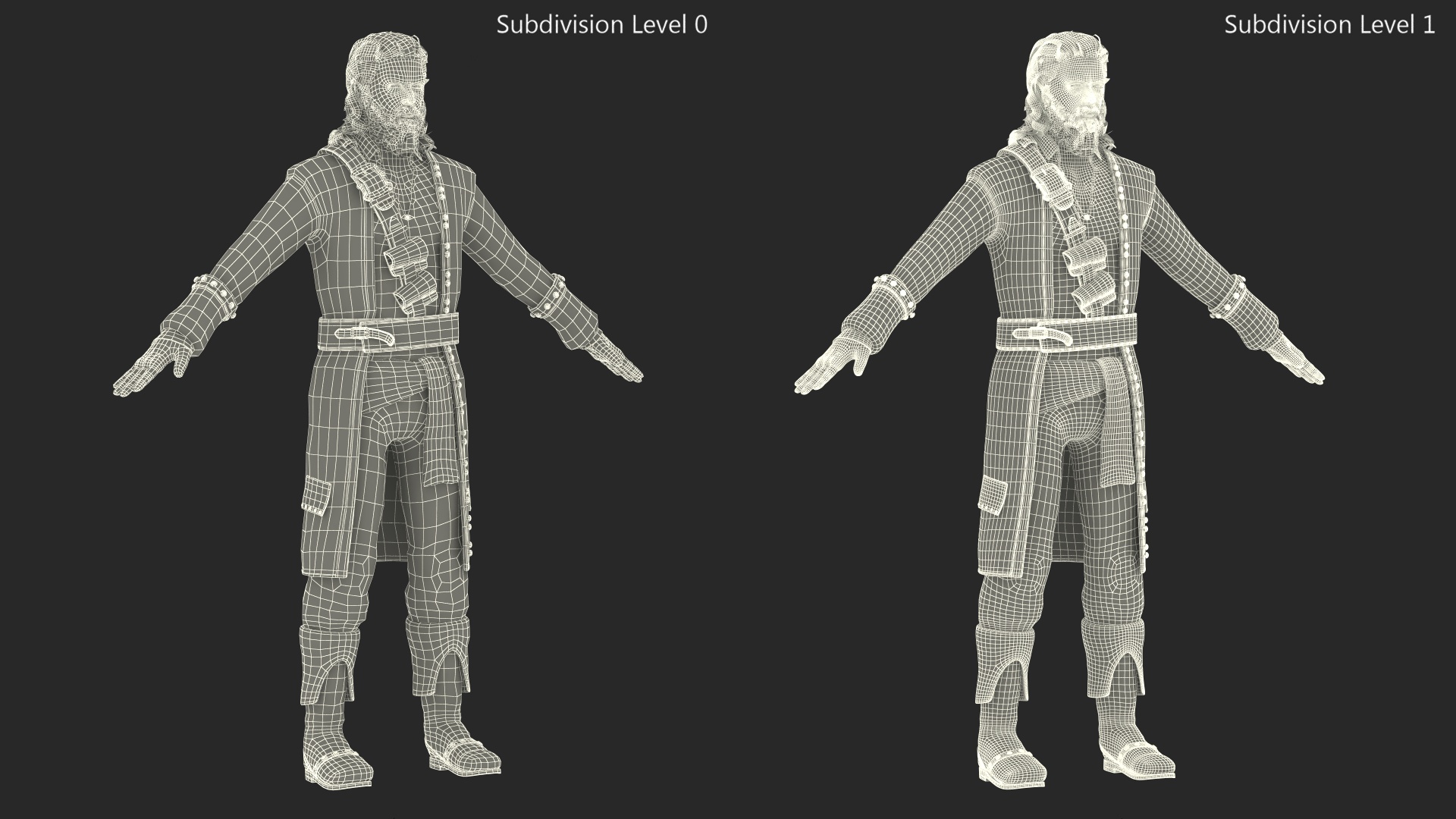 Rogue Pirate Man Rigged for Cinema 4D 3D
