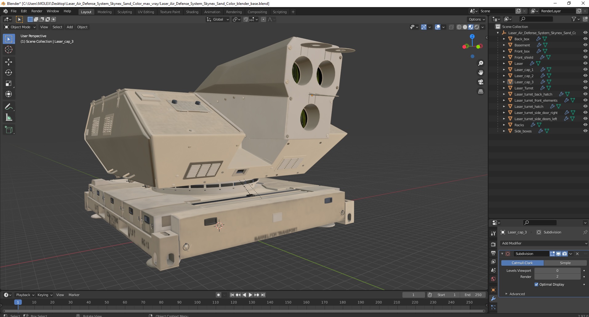 Laser Air Defense System Skynex Sand Color 3D
