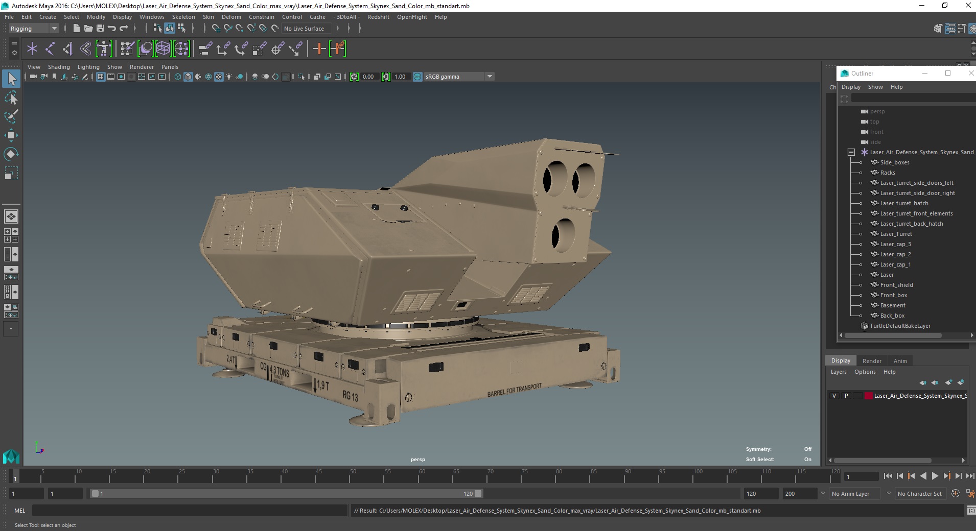 Laser Air Defense System Skynex Sand Color 3D