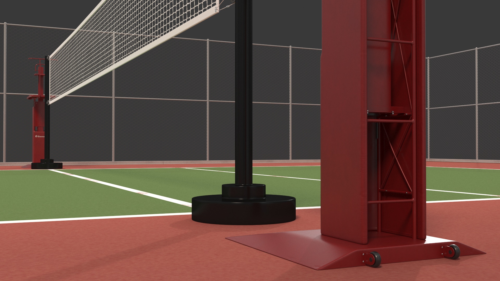 Volleyball Court and Referee Towers by SENOH 3D model