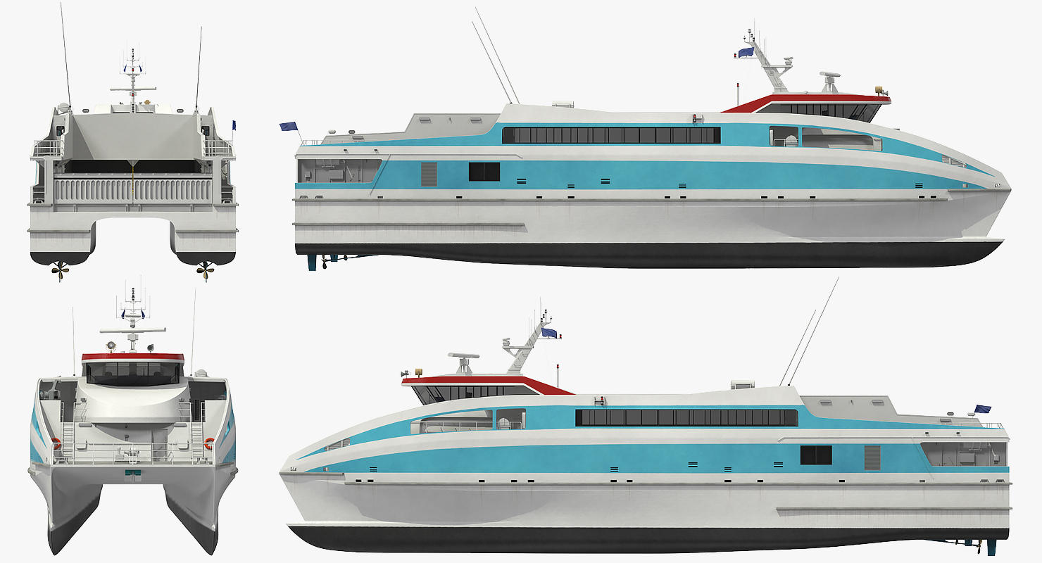 3D model Ferry Catamaran Generic Rigged