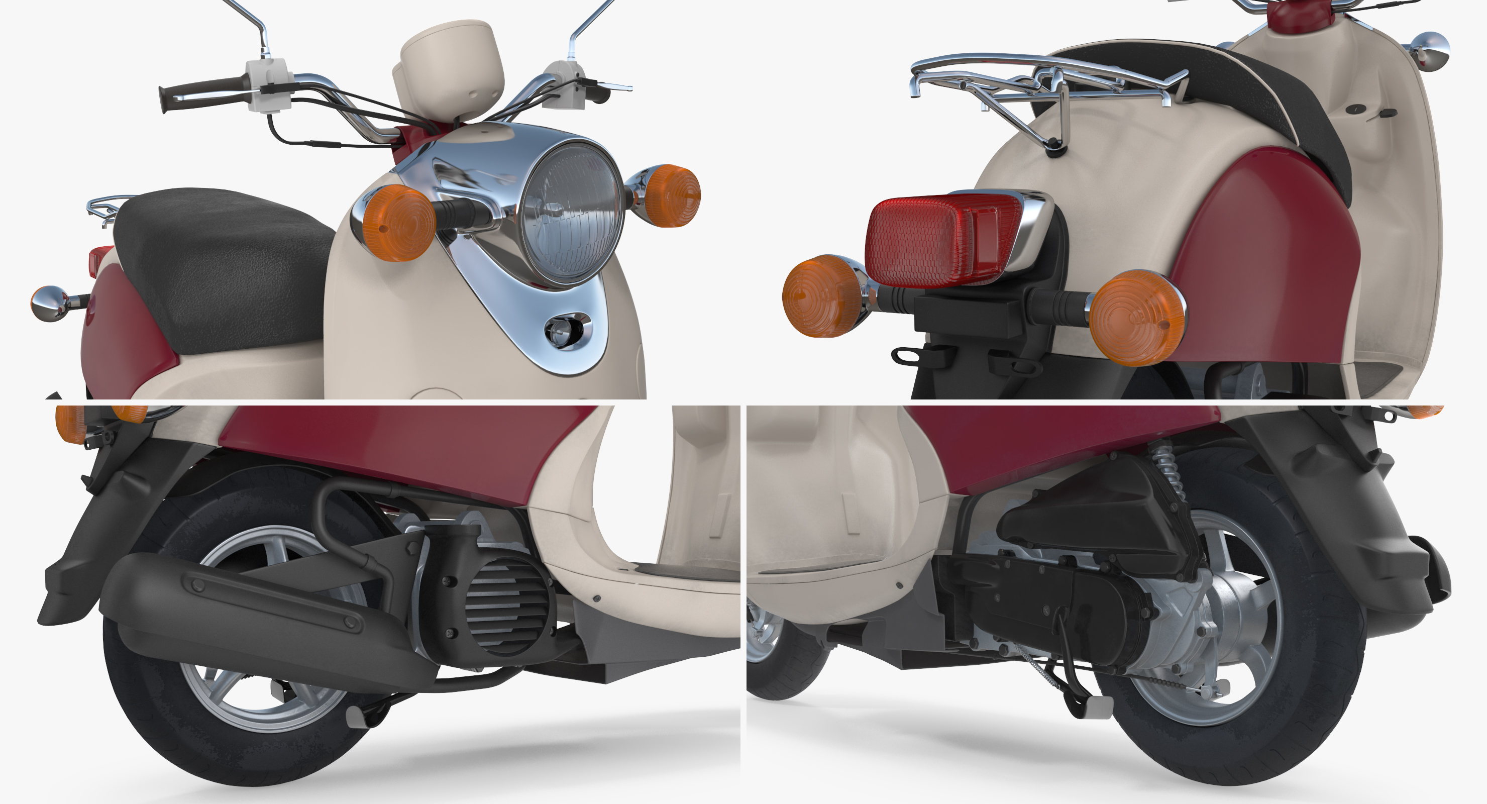 Classic Scooter Motorcycle Generic 3D model