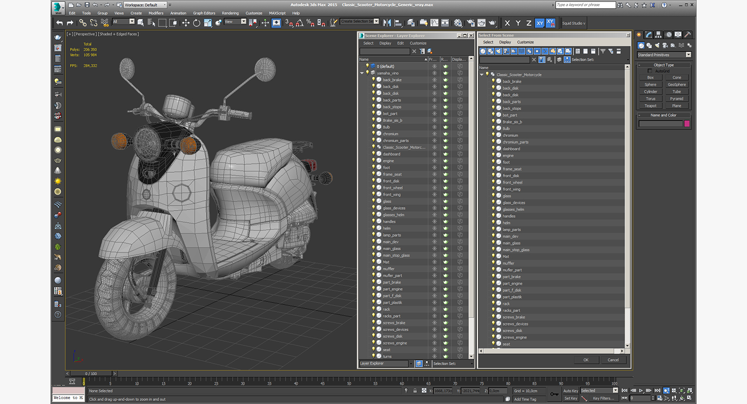 Classic Scooter Motorcycle Generic 3D model
