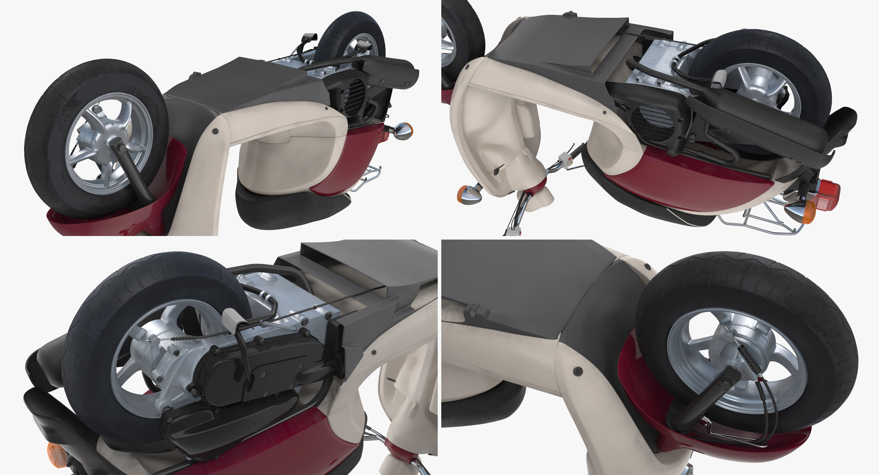 Classic Scooter Motorcycle Generic 3D model