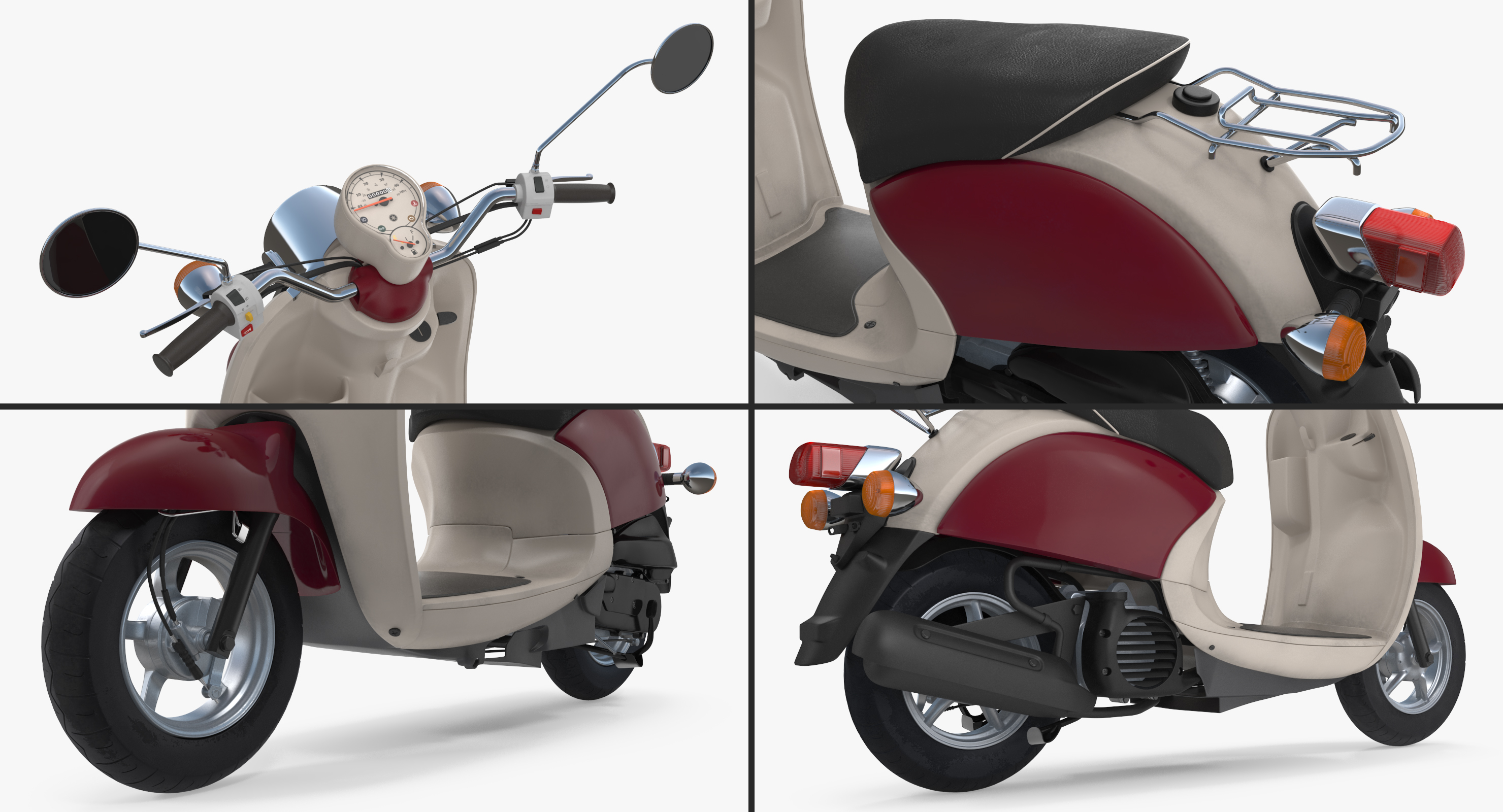 Classic Scooter Motorcycle Generic 3D model