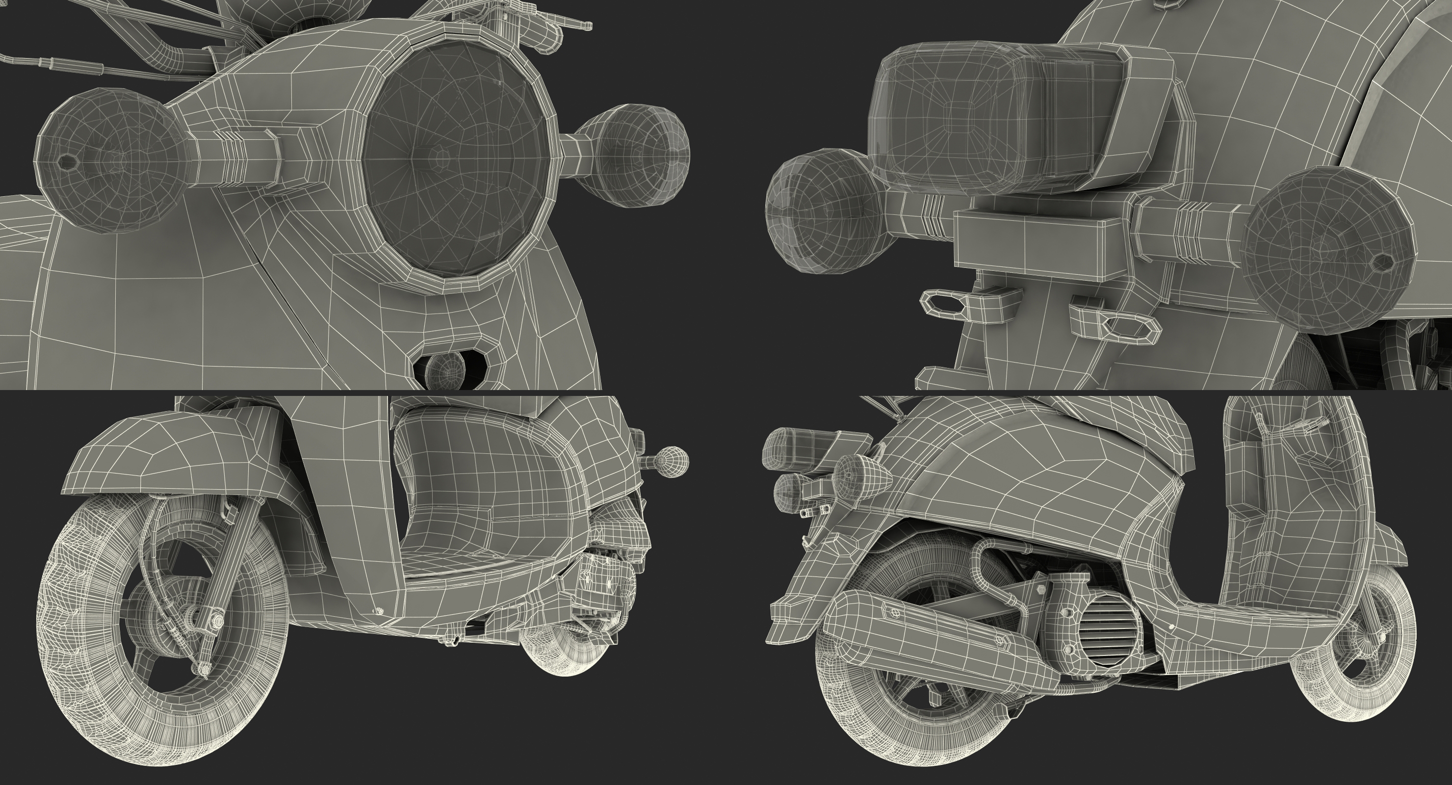 Classic Scooter Motorcycle Generic 3D model