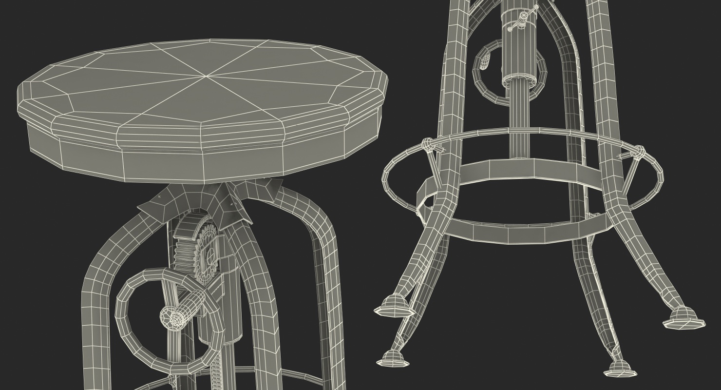 Pittsburgh Crank Standing Desk with Barstool 3D model