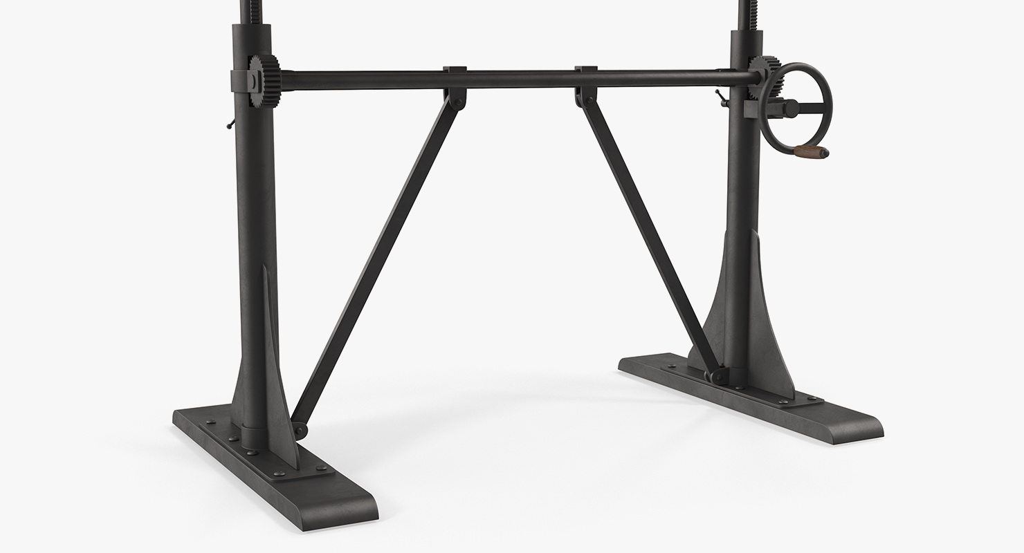 Pittsburgh Crank Standing Desk with Barstool 3D model