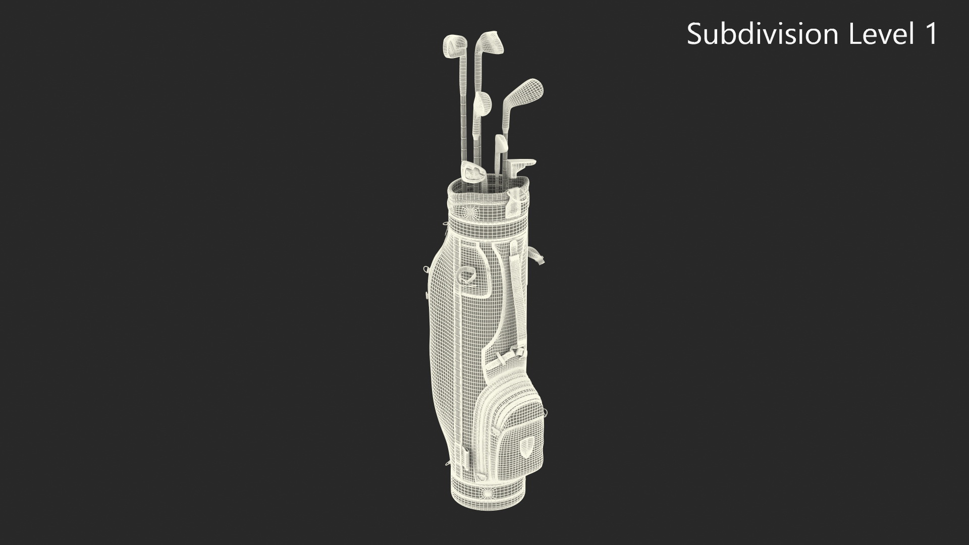 3D Golf Clubs Set with Bag model