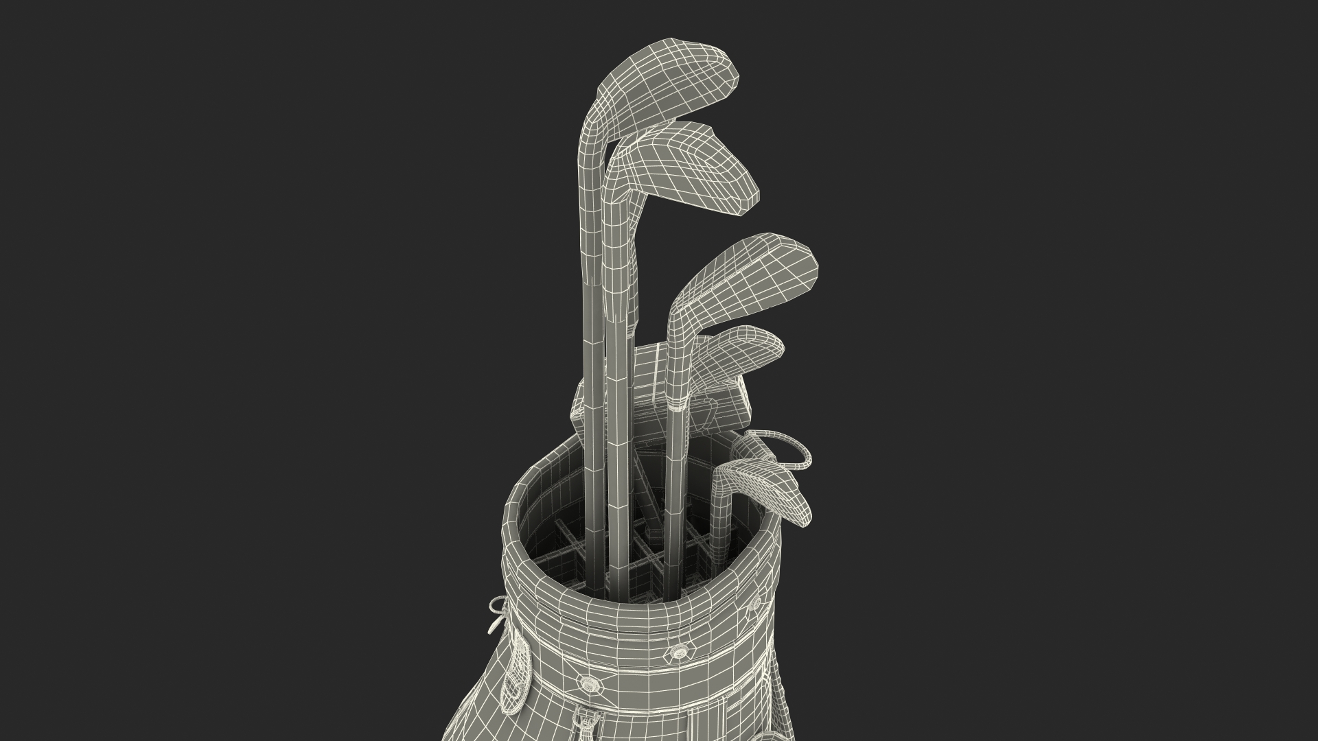 3D Golf Clubs Set with Bag model