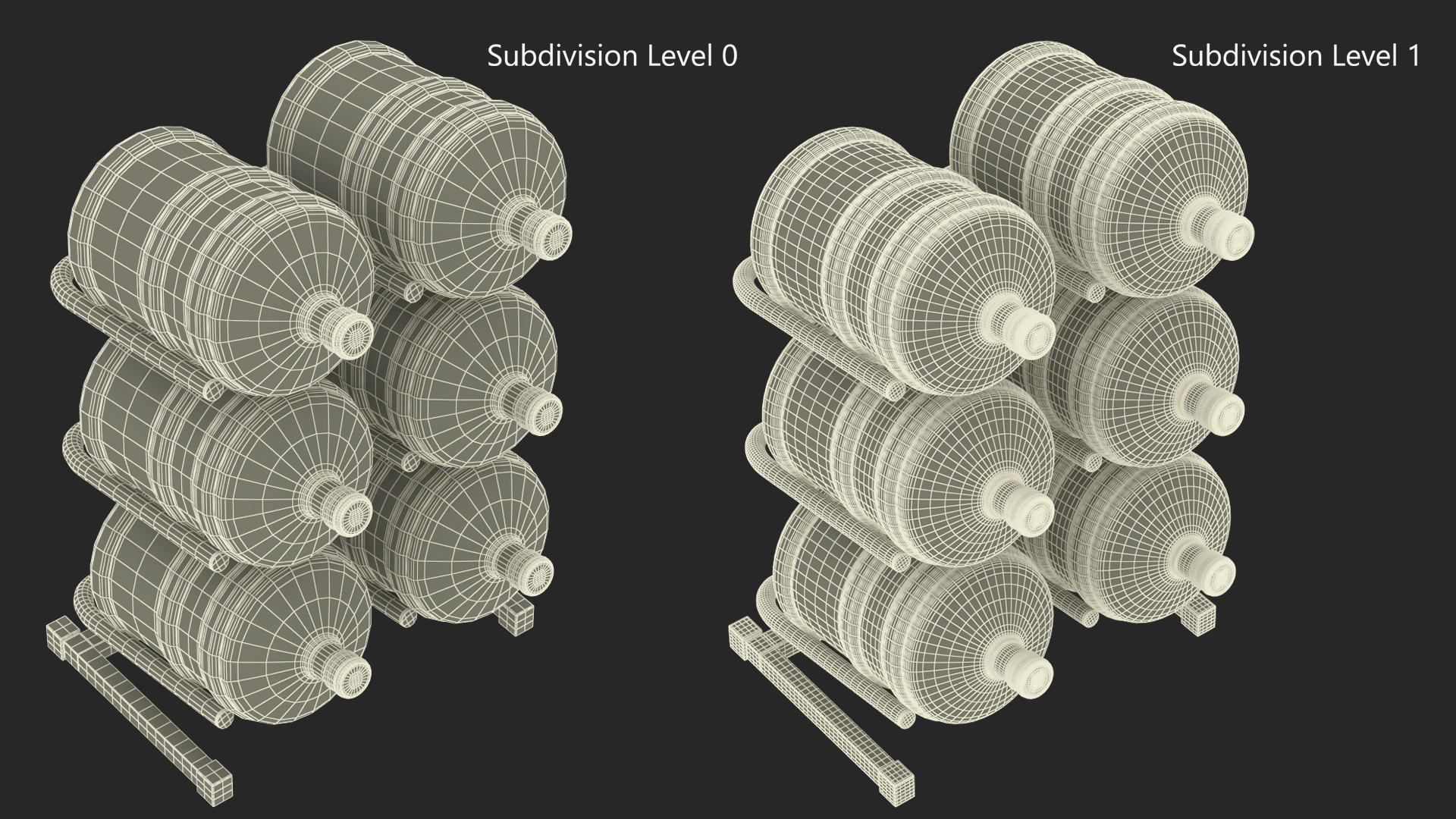3D model Water Cooler Jug Rack for 6 Bottles Gray