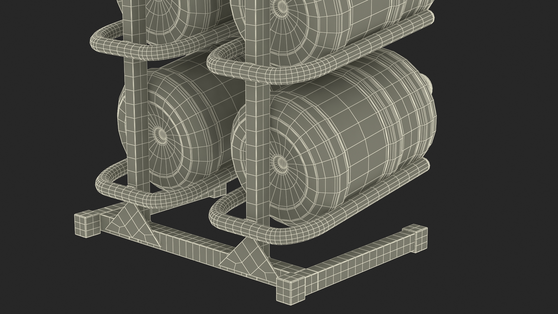 3D model Water Cooler Jug Rack for 6 Bottles Gray