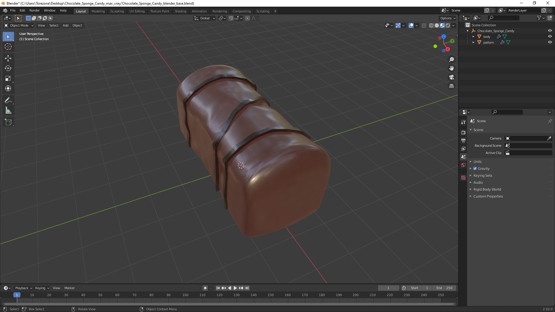 Chocolate Sponge Candy 3D