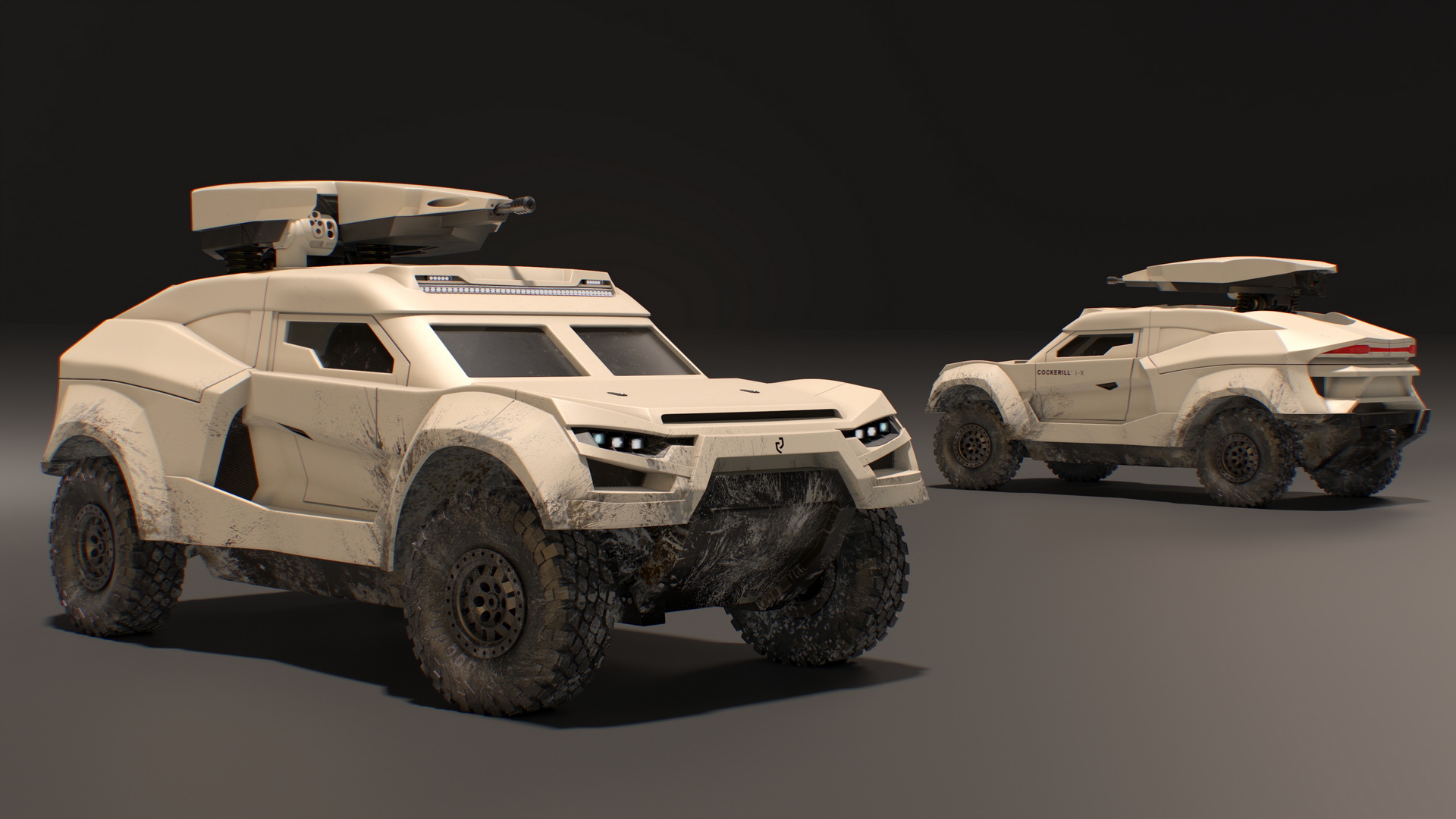 3D Dirty Car Cockerill I-X with Turret Up model