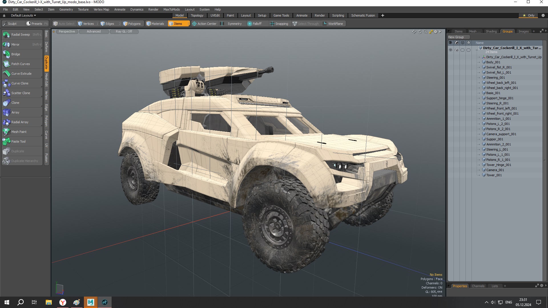 3D Dirty Car Cockerill I-X with Turret Up model