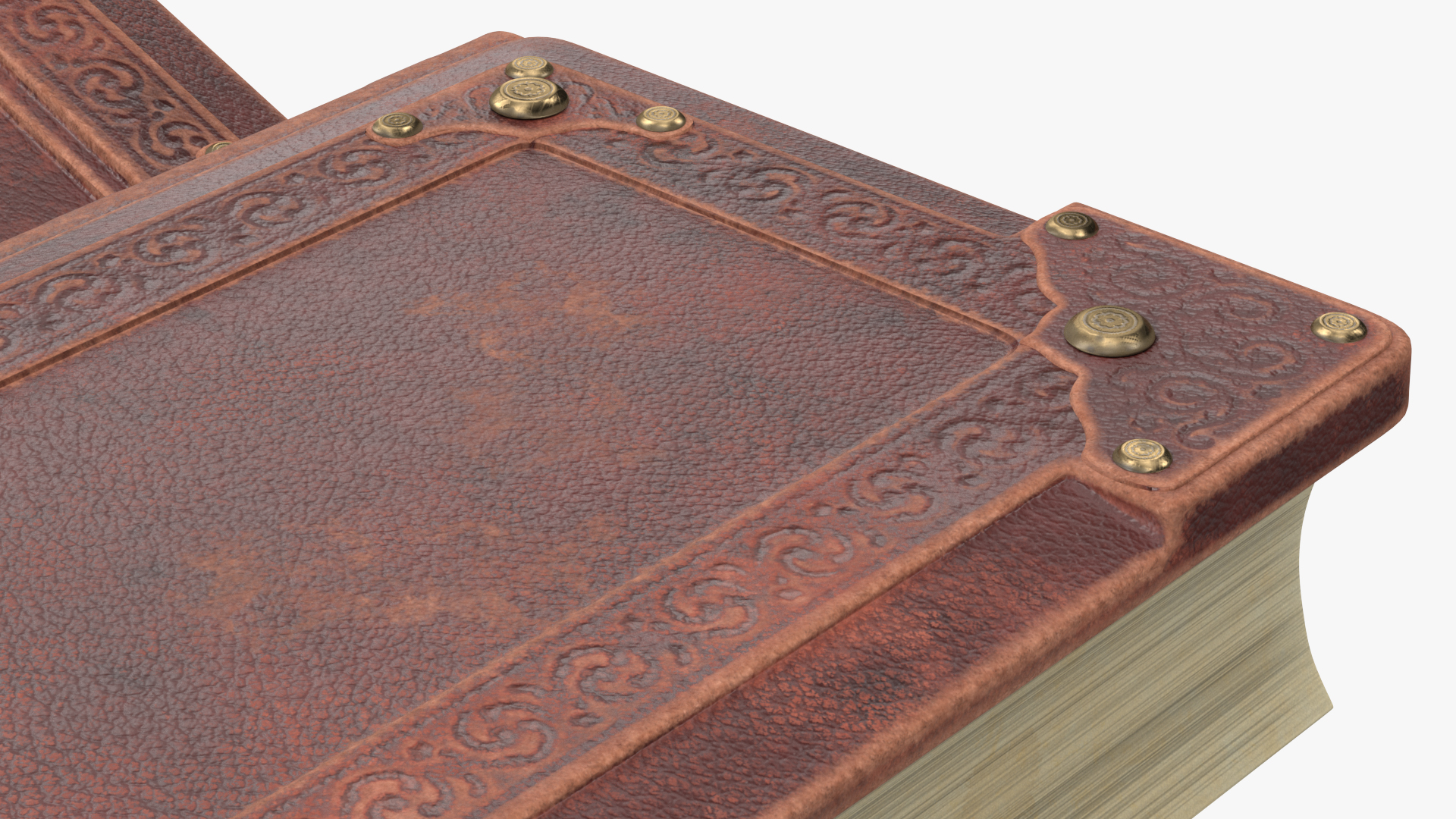 3D Vintage Ornate Book Brown Leather model