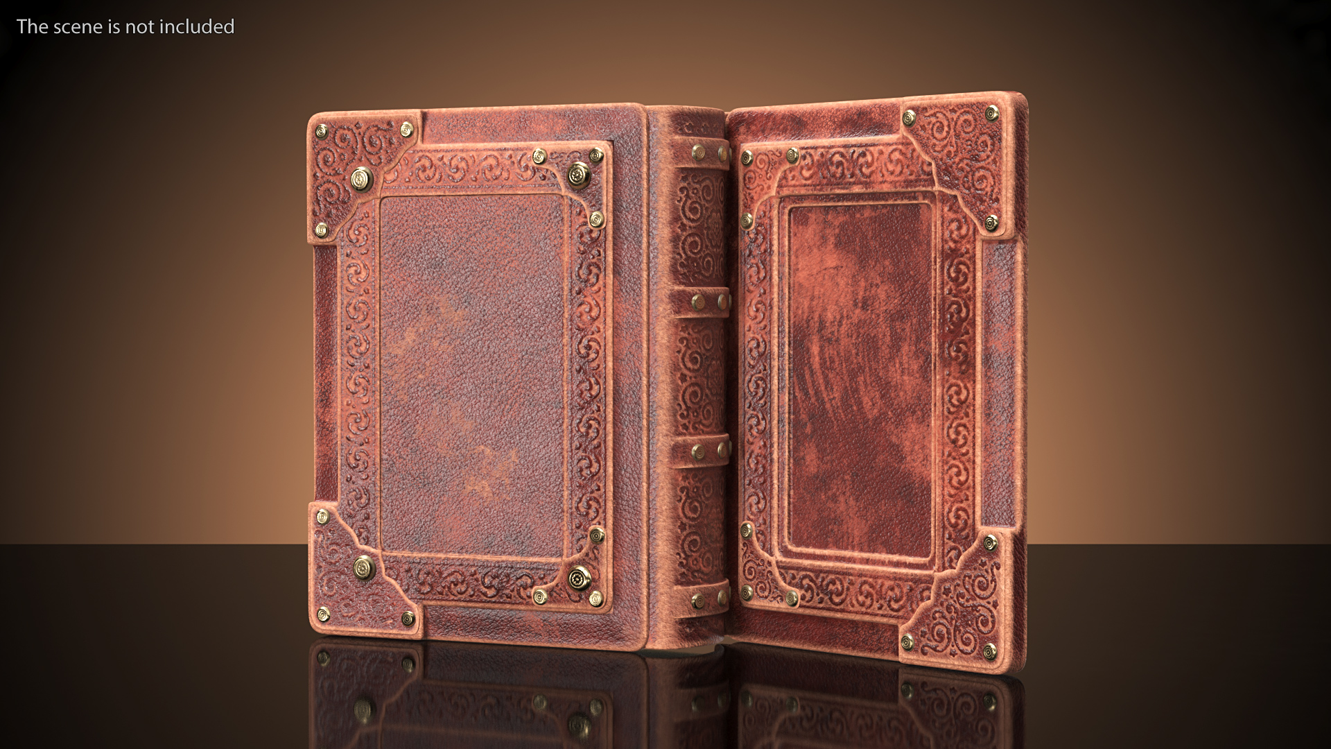 3D Vintage Ornate Book Brown Leather model