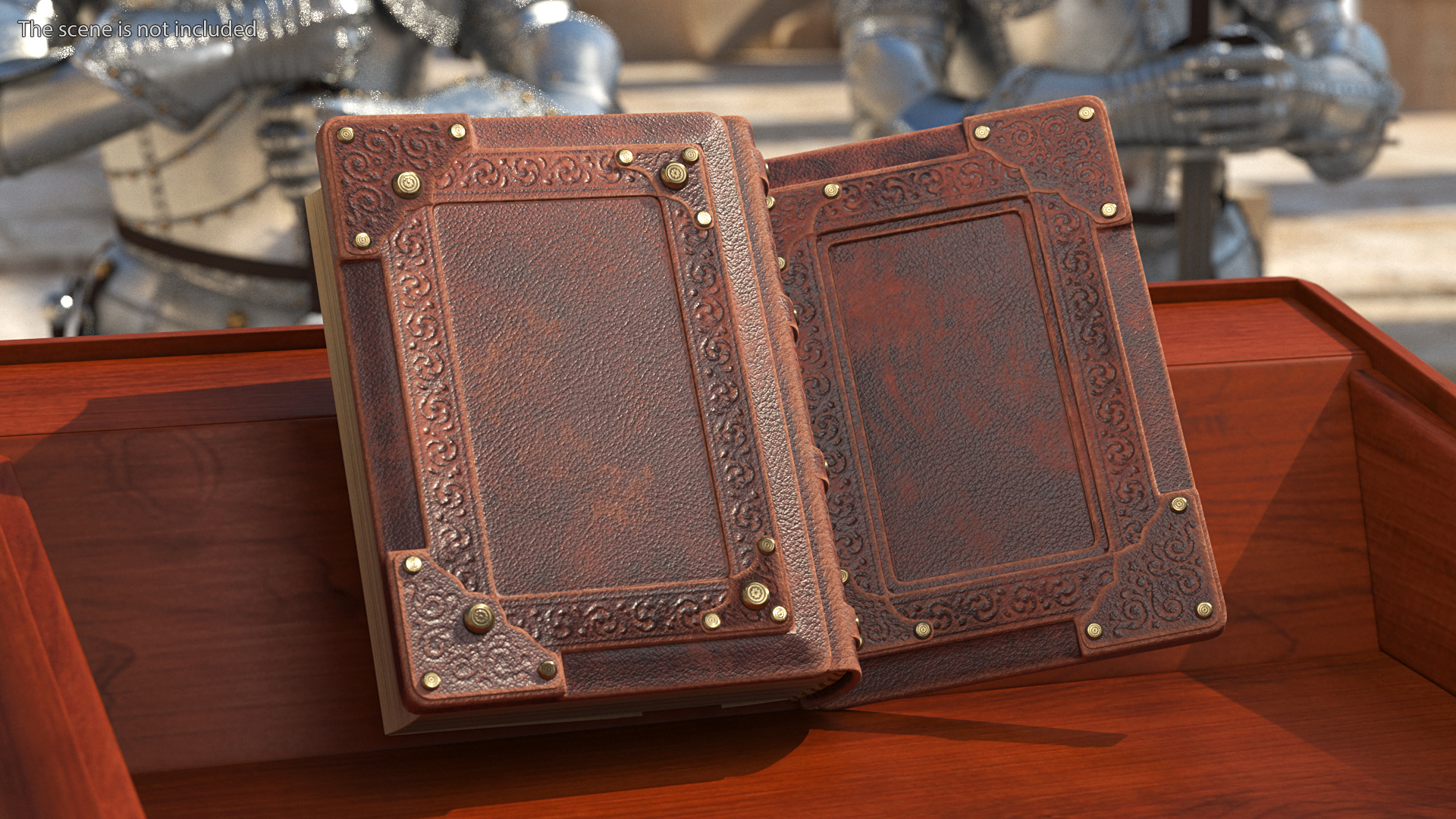 3D Vintage Ornate Book Brown Leather model