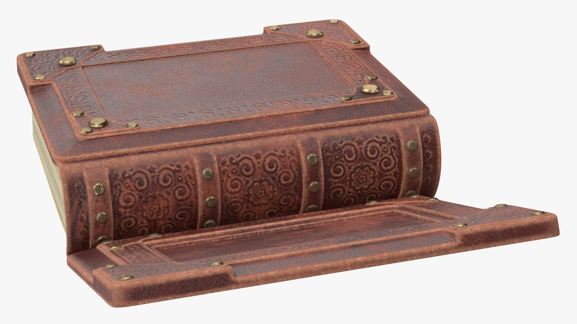 3D Vintage Ornate Book Brown Leather model