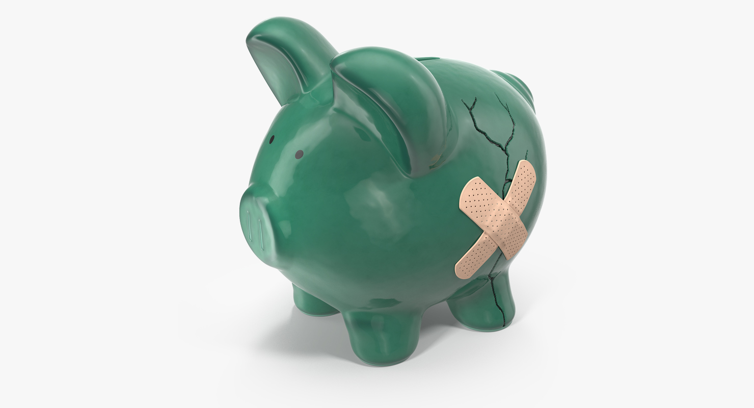 3D Ceramic Cracked Piggy Bank