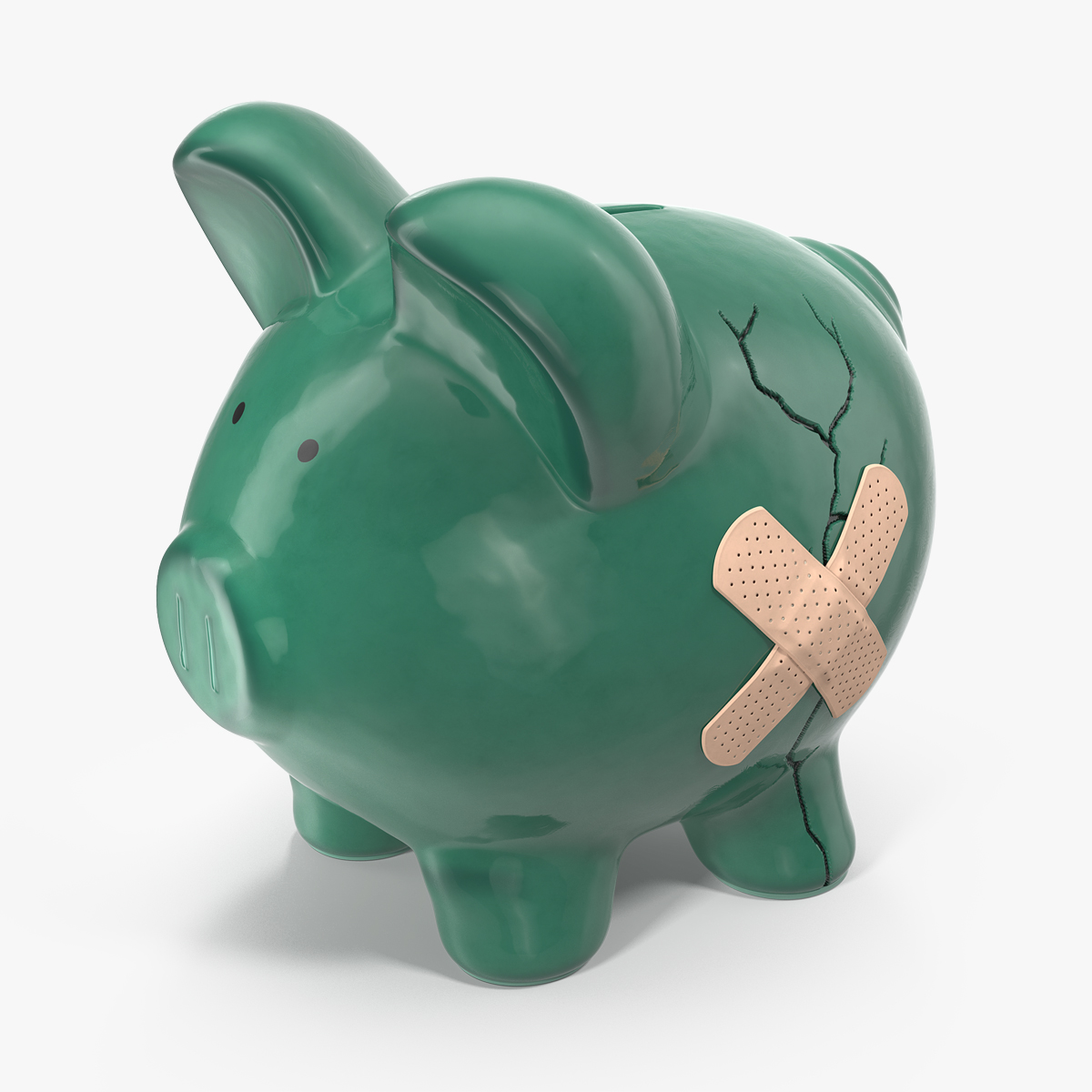 Ceramic Cracked Piggy Bank 3D Model