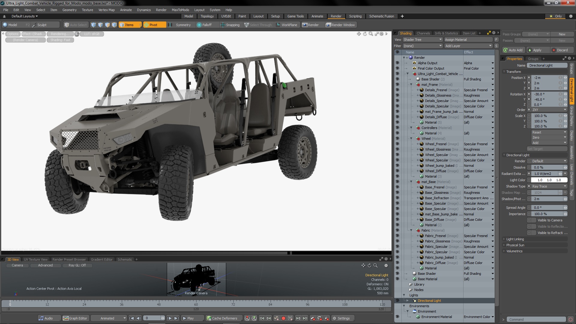 Ultra Light Combat Vehicle Rigged for Modo 3D