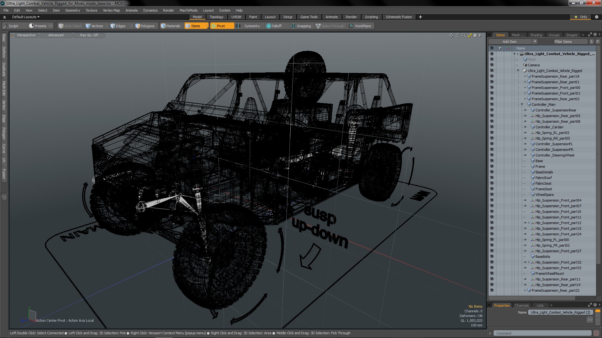 Ultra Light Combat Vehicle Rigged for Modo 3D