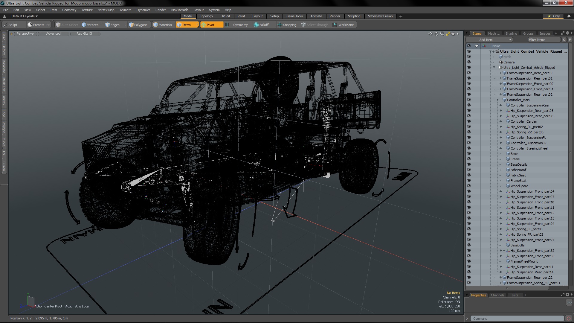 Ultra Light Combat Vehicle Rigged for Modo 3D